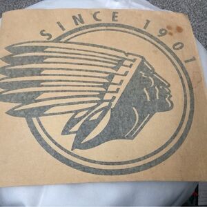 VINTAGE Indian Motorcycle Large Decal 11” X just over 12”s. Pre-Owned.